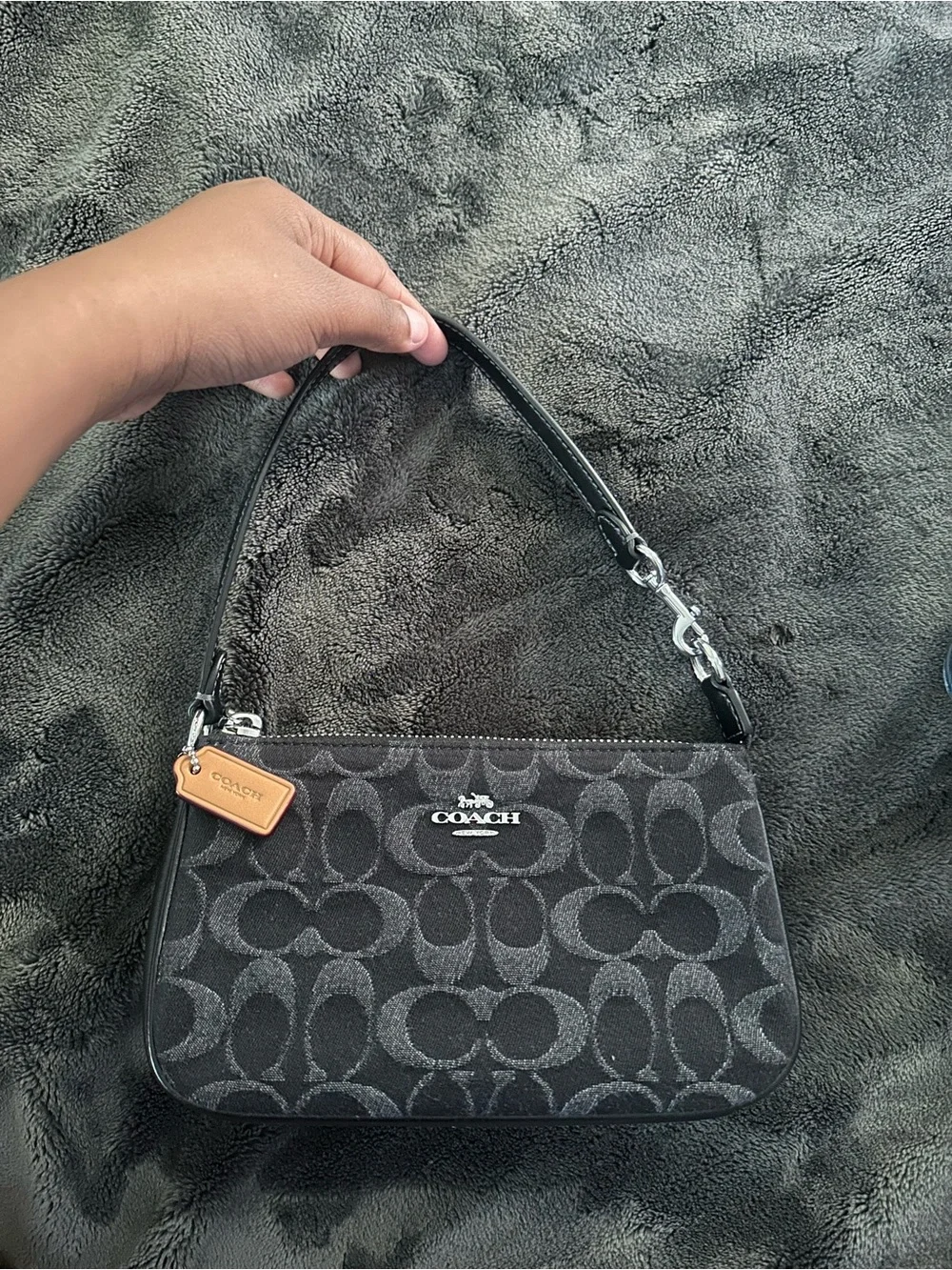 Coach Black denim nolita bag